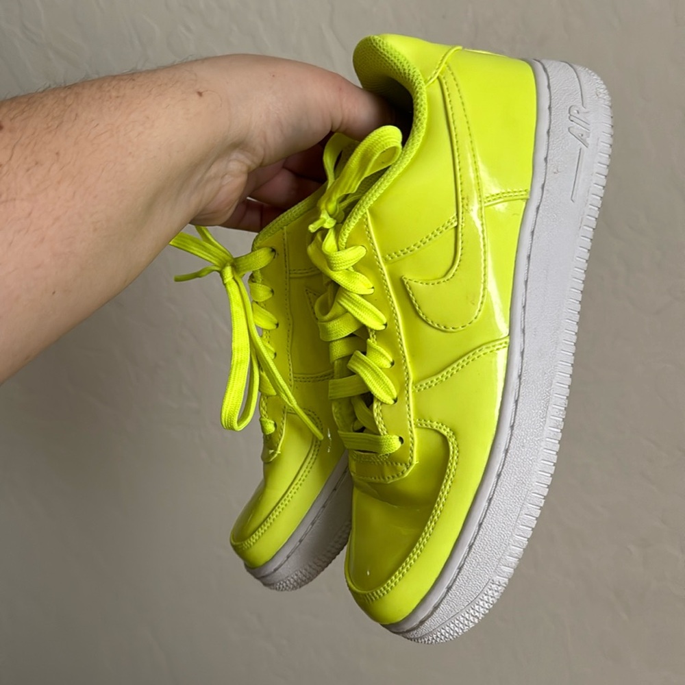 Neon Nike Airs worn once 5.5 Y